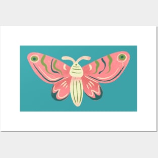 Cute Pink Moth Posters and Art